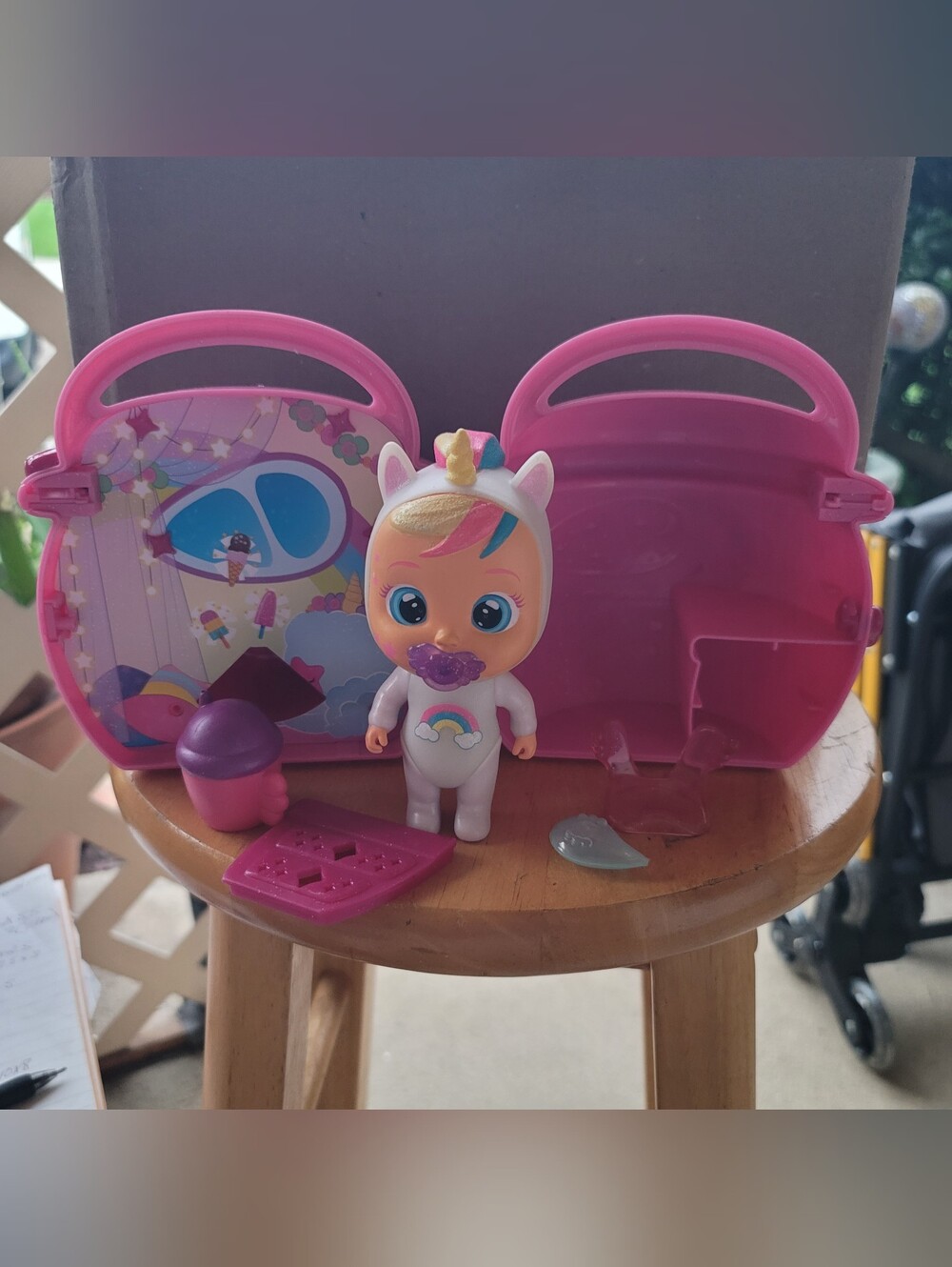 Unicorn Cry Baby Doll Playset With Accessories